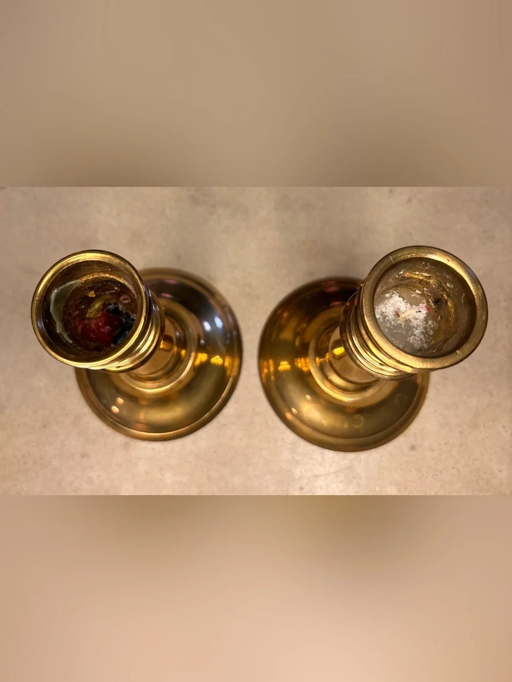 Vintage Solid Brass Candlestick Holders Pair 6” Made in India Taper Candle